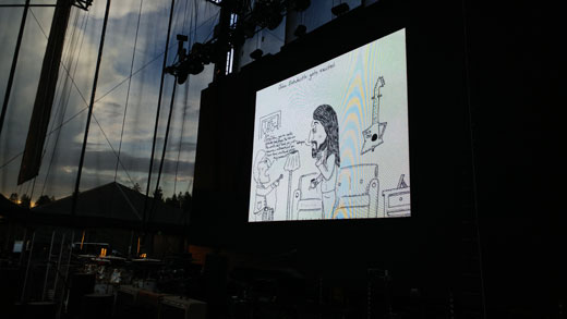 John Entwistle cartoon at The Who concert at Harveys in Lake Tahoe, Nevada