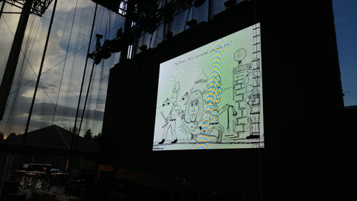 Roger Daltrey cartoon at The Who concert at Harveys in Lake Tahoe, Nevada