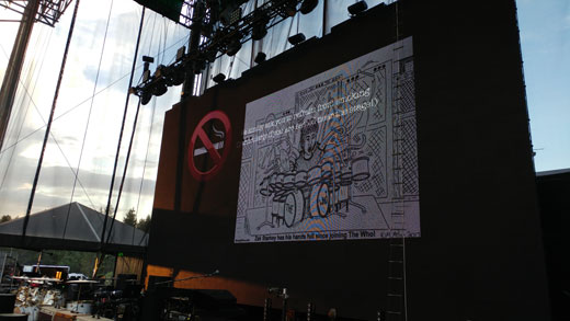 Zak Starkey cartoon at The Who concert at Harveys in Lake Tahoe, Nevada